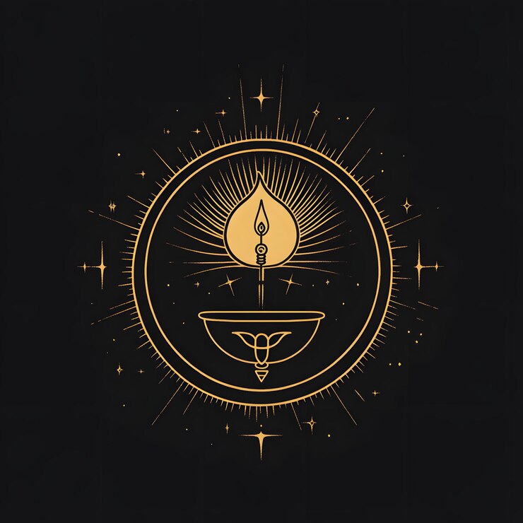 Foto um fundo preto com uma vela no meio