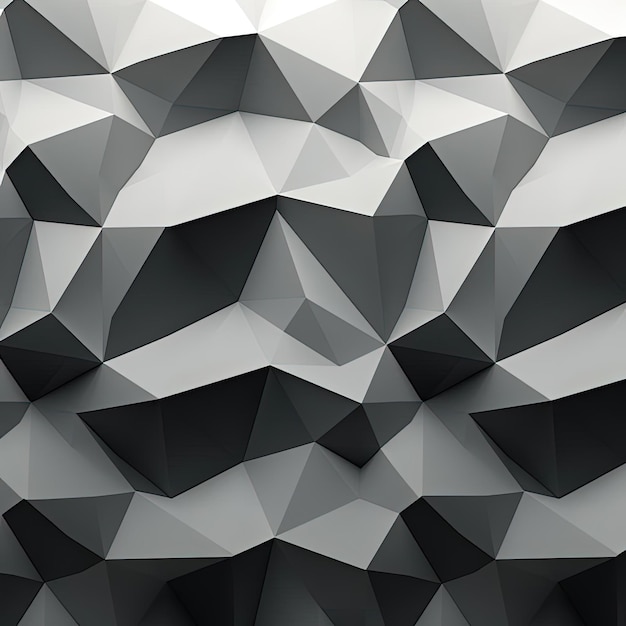 um fundo preto e branco com formas poligonais simples no estilo de misturas de cores de gradiente