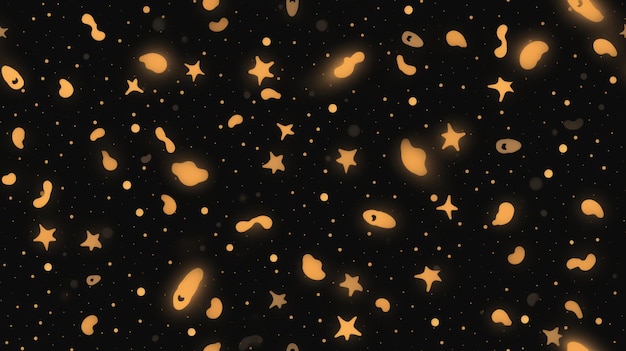 um fundo preto e dourado com muitas estrelas