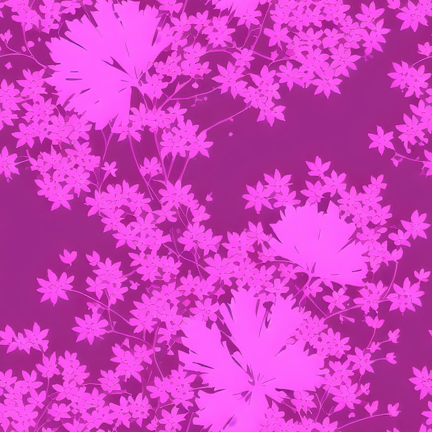 Um fundo rosa com um fundo roxo com um padrão de flores.