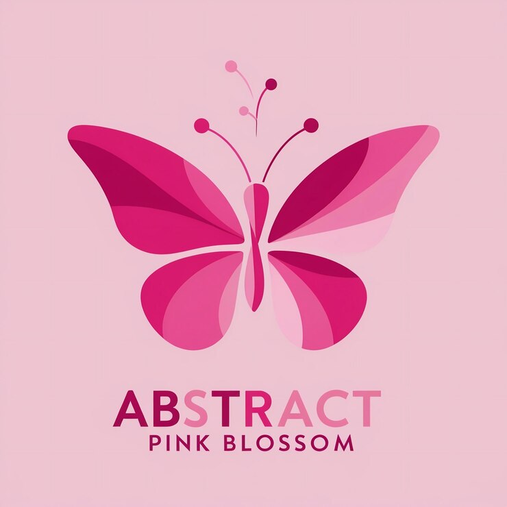 Foto um fundo rosa com uma borboleta rosa e as palavras rosa