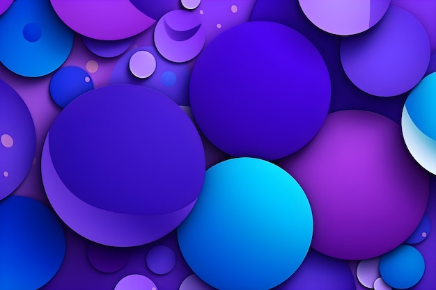 Um fundo roxo e azul com círculos azuis