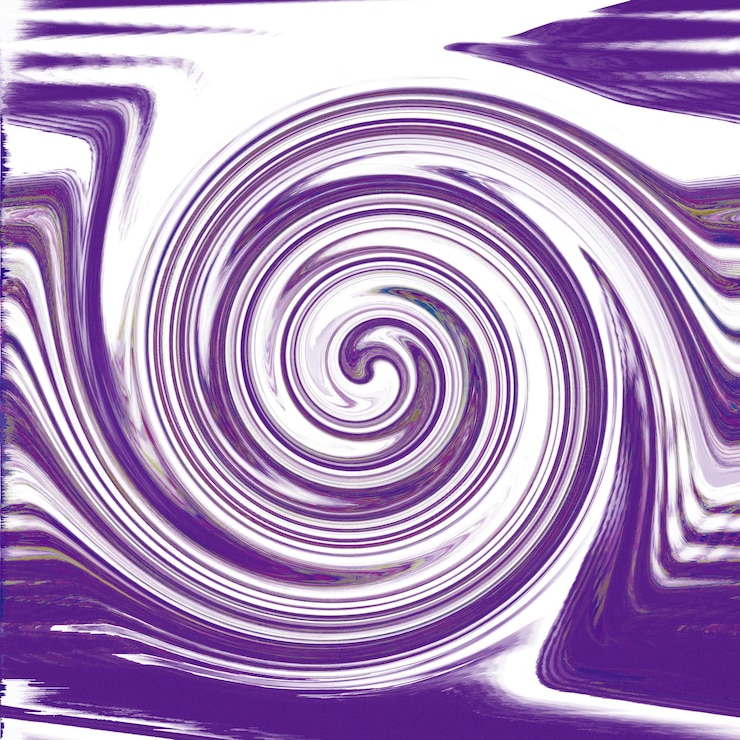 Foto um fundo roxo e branco com um desenho em espiral