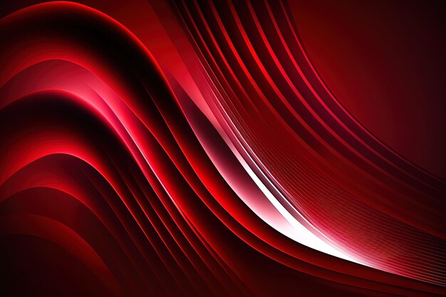 Um fundo vermelho abstrato adornado com linhas sutilmente brilhantes geradas por IA