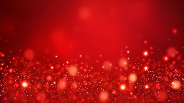 Um fundo vermelho com um fundo vermelho e um bokeh dourado.