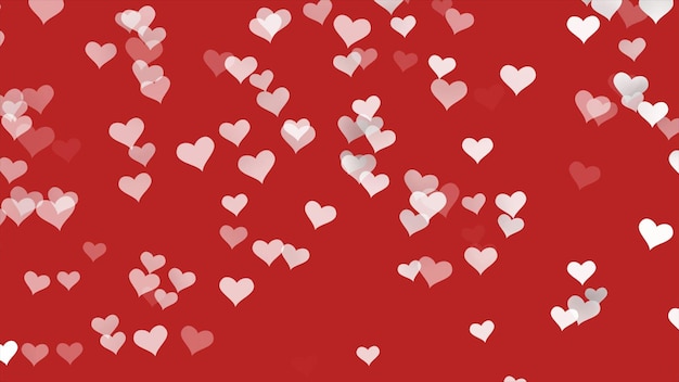 Um fundo vermelho com um padrão de coração e a palavra amor nele