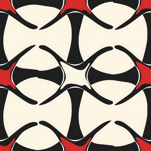 Foto um fundo vermelho e preto com um padrão preto e branco