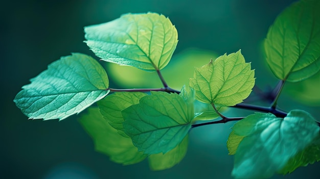 Um galho com folhas verdes que têm a palavra "maple" nele.