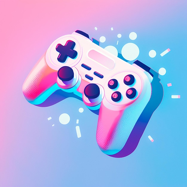 Um gamepad no estilo de pop art e anime