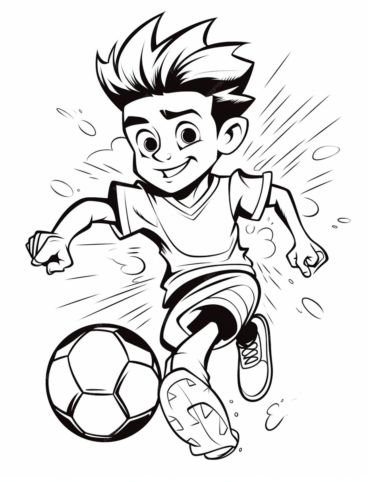 ⚽Como Desenhar um Menino Jogando Bola Futebol⚽ 