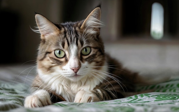 Um gatinho bonito num cobertor