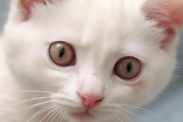 Um gatinho fofinho e fofinho com lindos olhos está sentado ou descansando no dia do gato de pêlo curto britânico