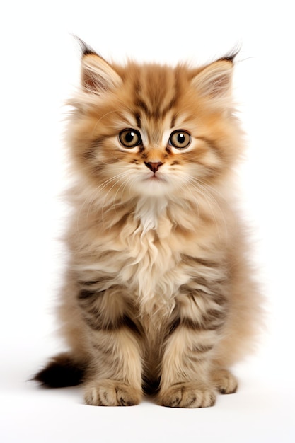 Um gatinho fofinho e fofinho com lindos olhos está sentado ou descansando no dia do gato de pêlo curto britânico