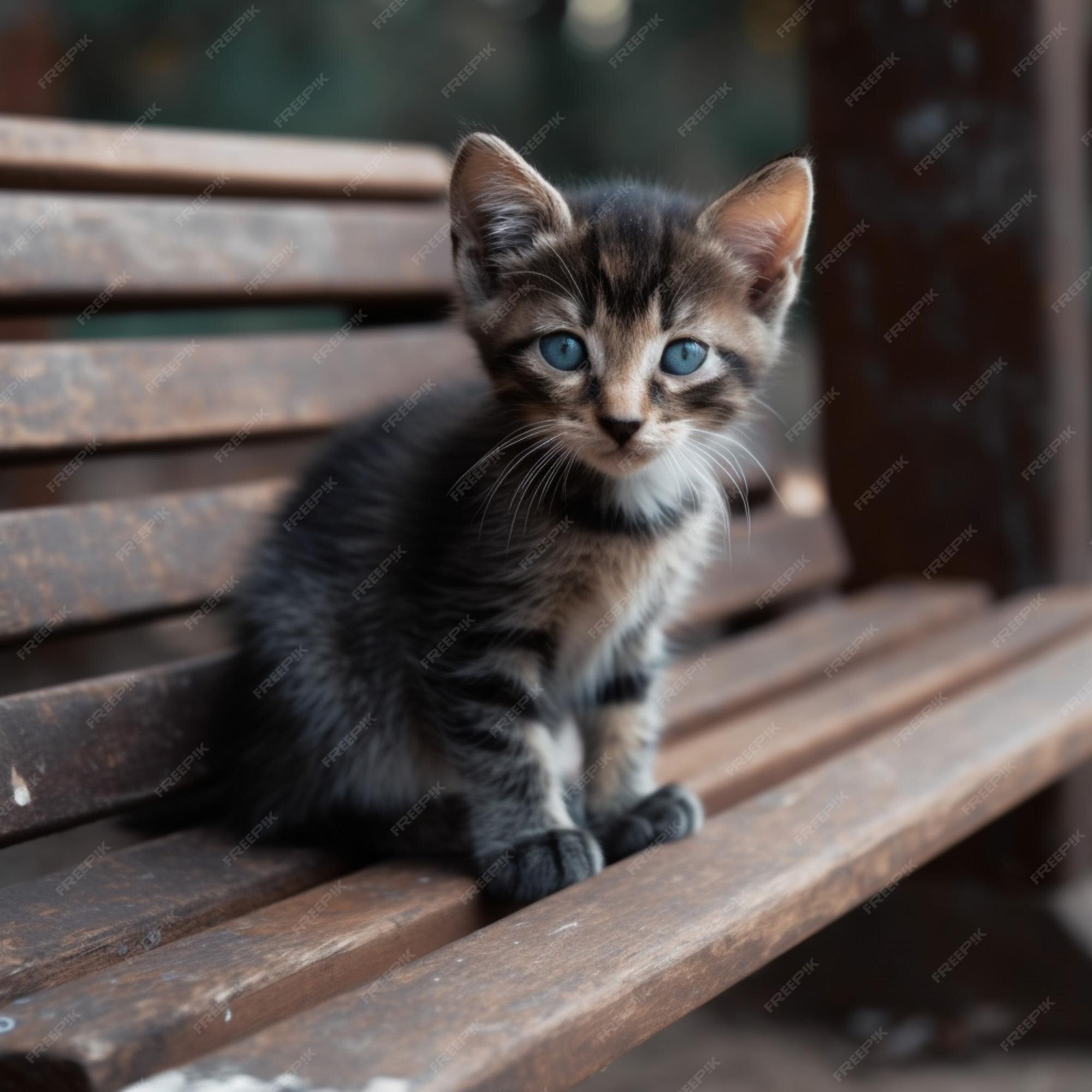 Jogo Do Gatinho Listrado Pequeno Do Gatinho Bonito Imagem de Stock