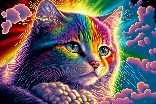 Bela imagem de ilustrações de gato realista