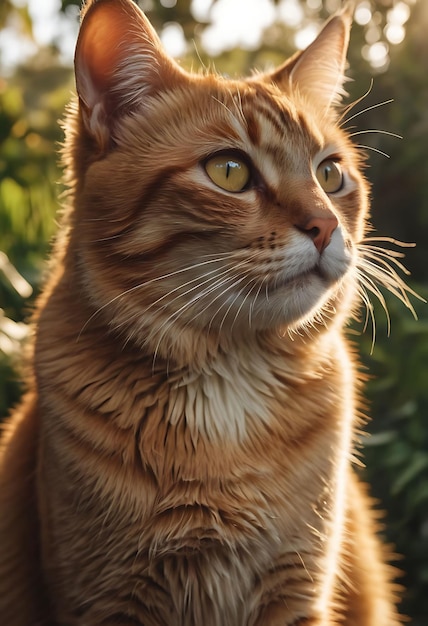 um gato com olhos amarelos e um olho verde