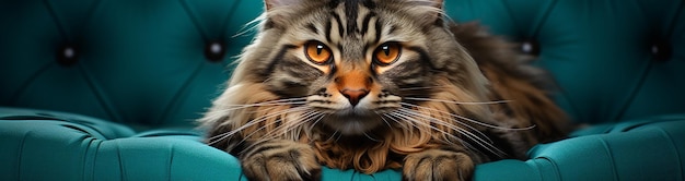 um gato com olhos laranjas olha para a câmera