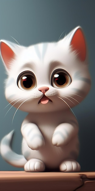 um gato de desenho animado com nariz e boca rosa que diz "o nome"