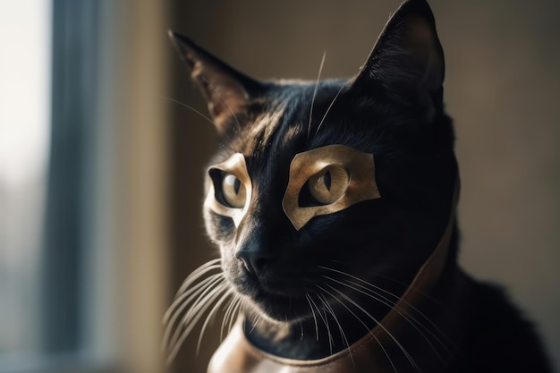 Um gato disfarçado de herói vagueia furtivamente pelas sombras