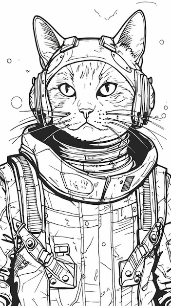 Um gato em um traje espacial com um capacete.