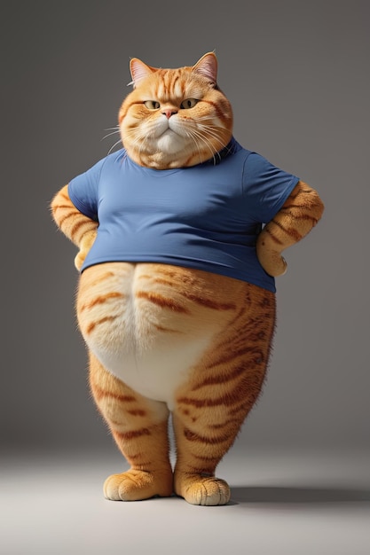 Foto um gato gordo e engraçado.