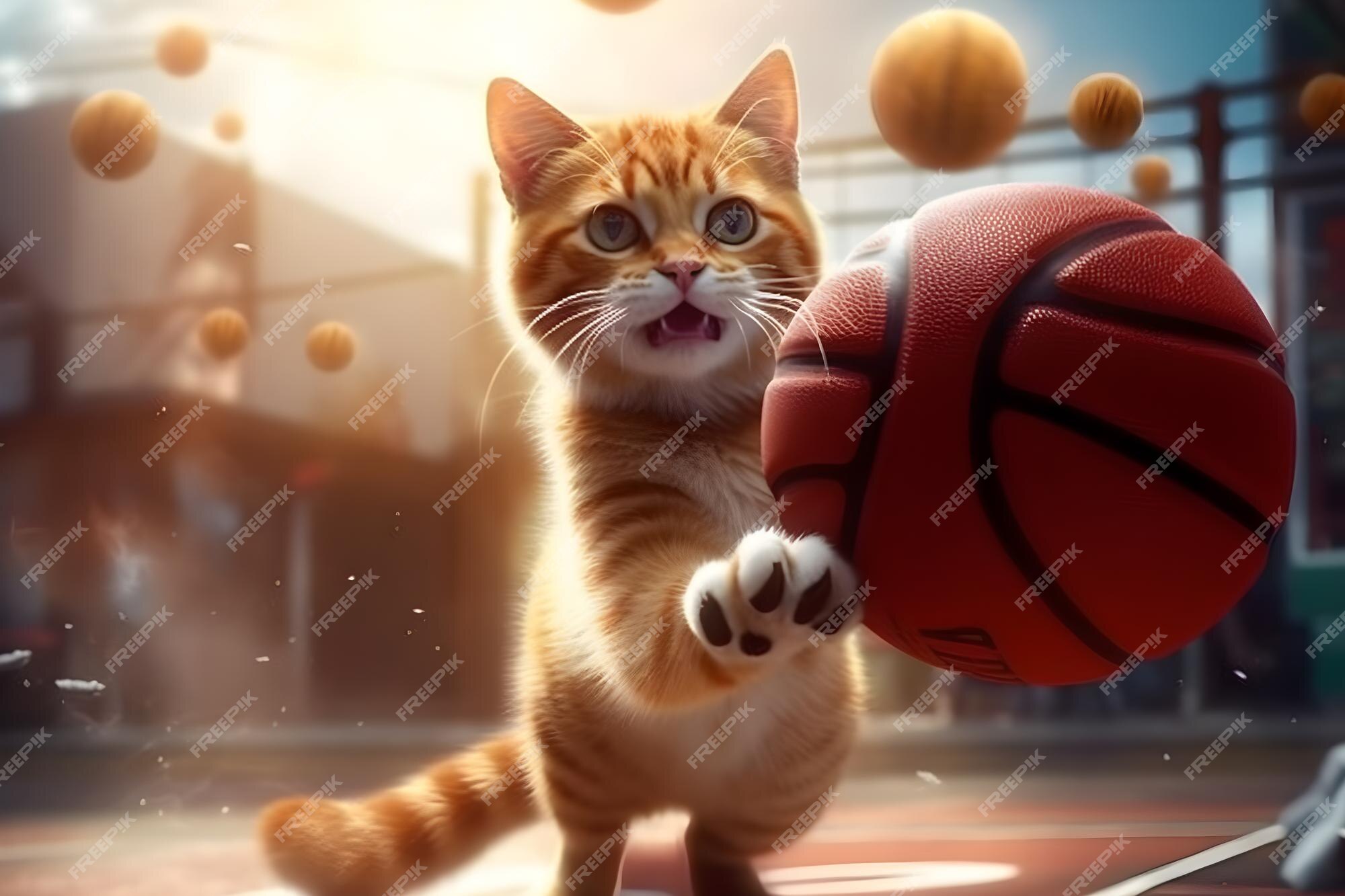 Design De Desenho De Gatos 3d Jogando Basquete Ilustração Stock -  Ilustração de adulto, roupa: 251143458