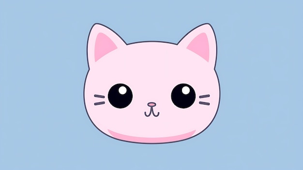 Foto um gato kawaii bonito com fundo pastel.