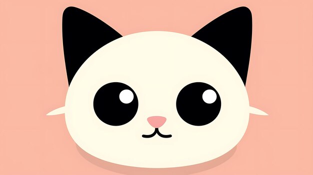 Um gato kawaii bonito com fundo pastel.