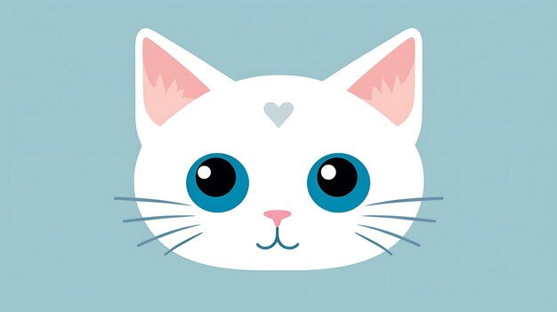 Foto um gato kawaii bonito com fundo pastel.