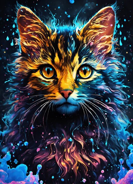 Um gato lindo de cores verdadeiras.