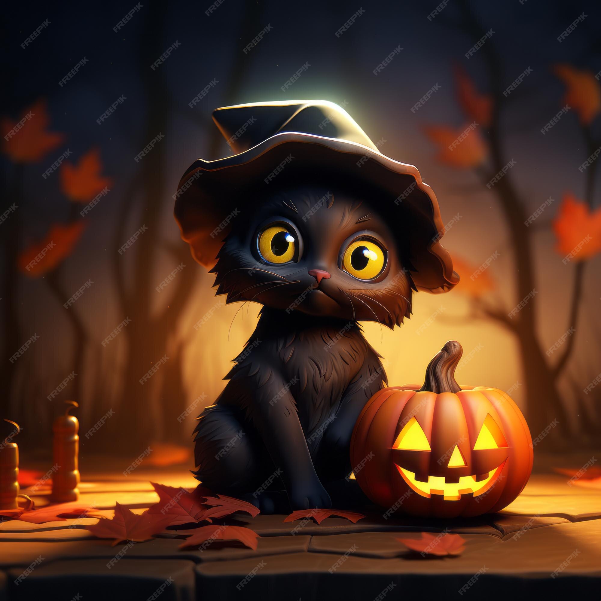 Vetores de Ilustração De Halloween De Uma Bruxa Fofa E Seu Gato Curtindo  Passeio Lunar e mais imagens de Dia das Bruxas - iStock