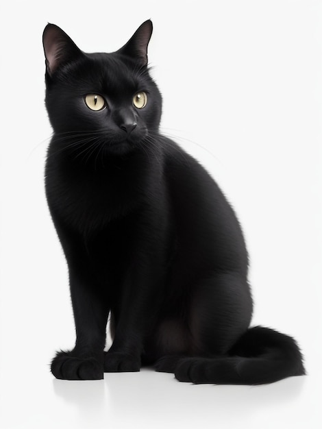 Foto um gato preto com fundo criativo generativo ai