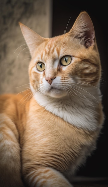 Um gato senta-se no parapeito de uma janela.