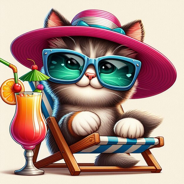 Um gato usando óculos de sol