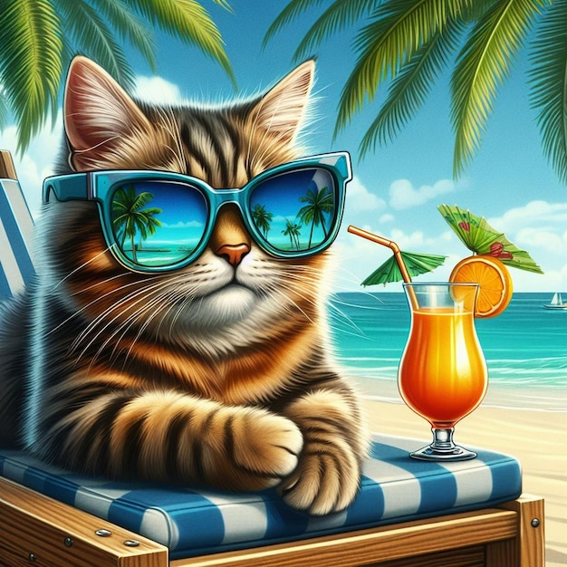 Foto um gato usando óculos de sol