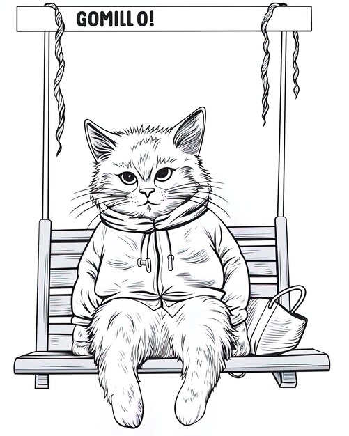 um gato vestindo uma jaqueta que diz gato nele
