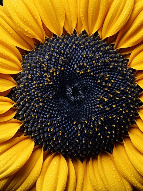 Foto um girassol com centro amarelo é um girassol que está em flor.