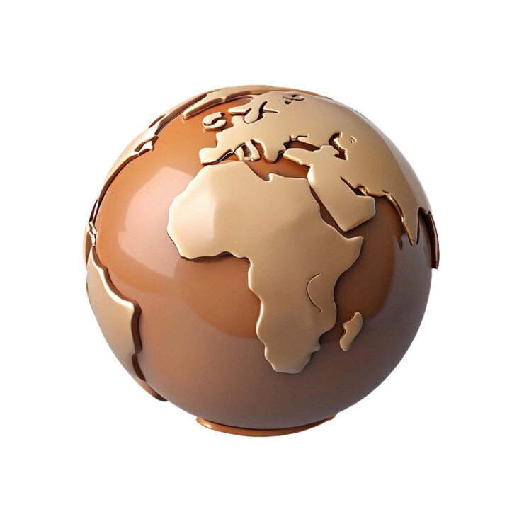 Foto um globo com o mapa do mundo nele