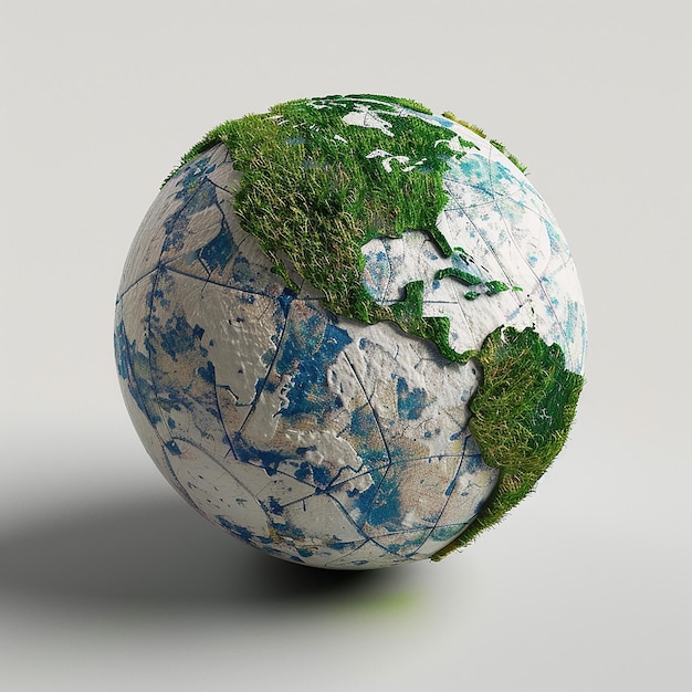 um globo com um mapa do mundo nele