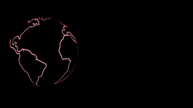 Foto um globo com uma luz vermelha que diz 'mundo' nele
