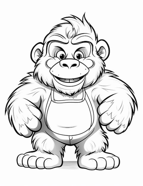 Retrato Realista De Um Macaco Adulto Em Fundo Branco Ilustração Stock -  Ilustração de desenho, multa: 289792362