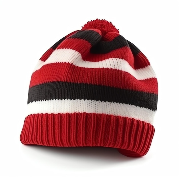 Um gorro vermelho e branco com a palavra inverno.