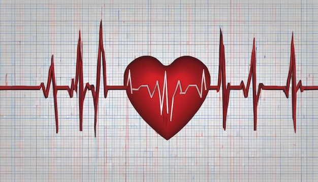 Um gráfico de ECG em forma de coração