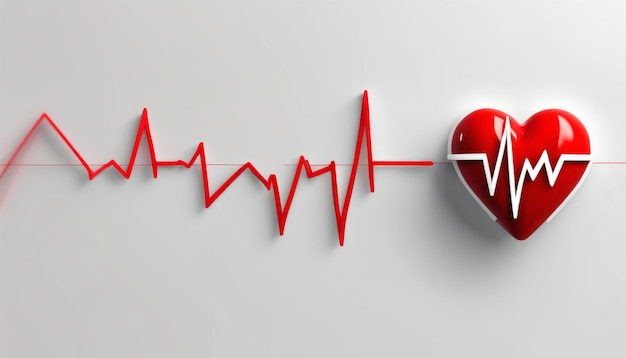 Um gráfico de ECG em forma de coração