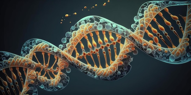Um gráfico de uma fita de DNA