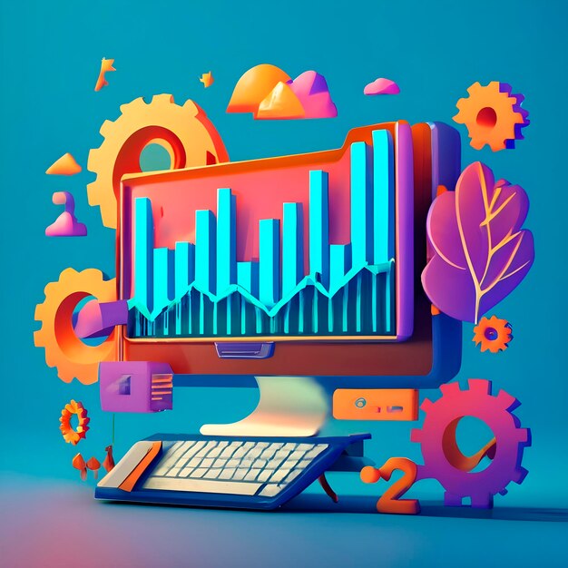 Um gráfico em renderização 3D por computador