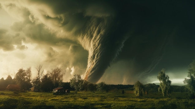 Foto um grande beco de tornado tornado