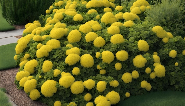 Foto um grande bouquet de flores amarelas com folhas verdes