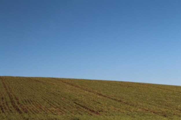 Um grande campo com terra .