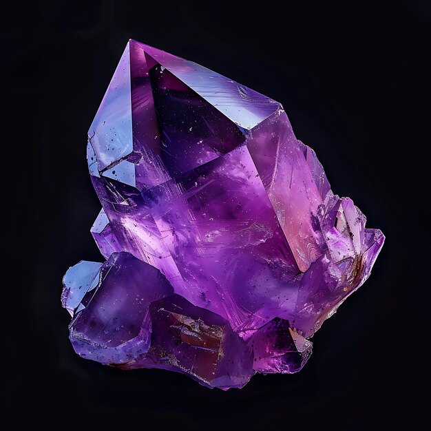 Foto um grande diamante roxo está em um fundo preto